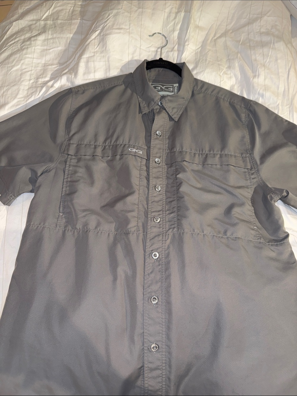 Gameguard Outdoors Men's Short-Sleeve Button-Down Shirt in Gray